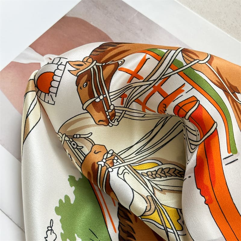 MaraSilk Pure Mulberry Silk Scarf - Square Crepe Satin MS889