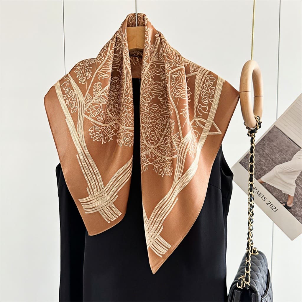 MaraSilk Pure Mulberry Silk Scarf - Square Crepe Satin MS89