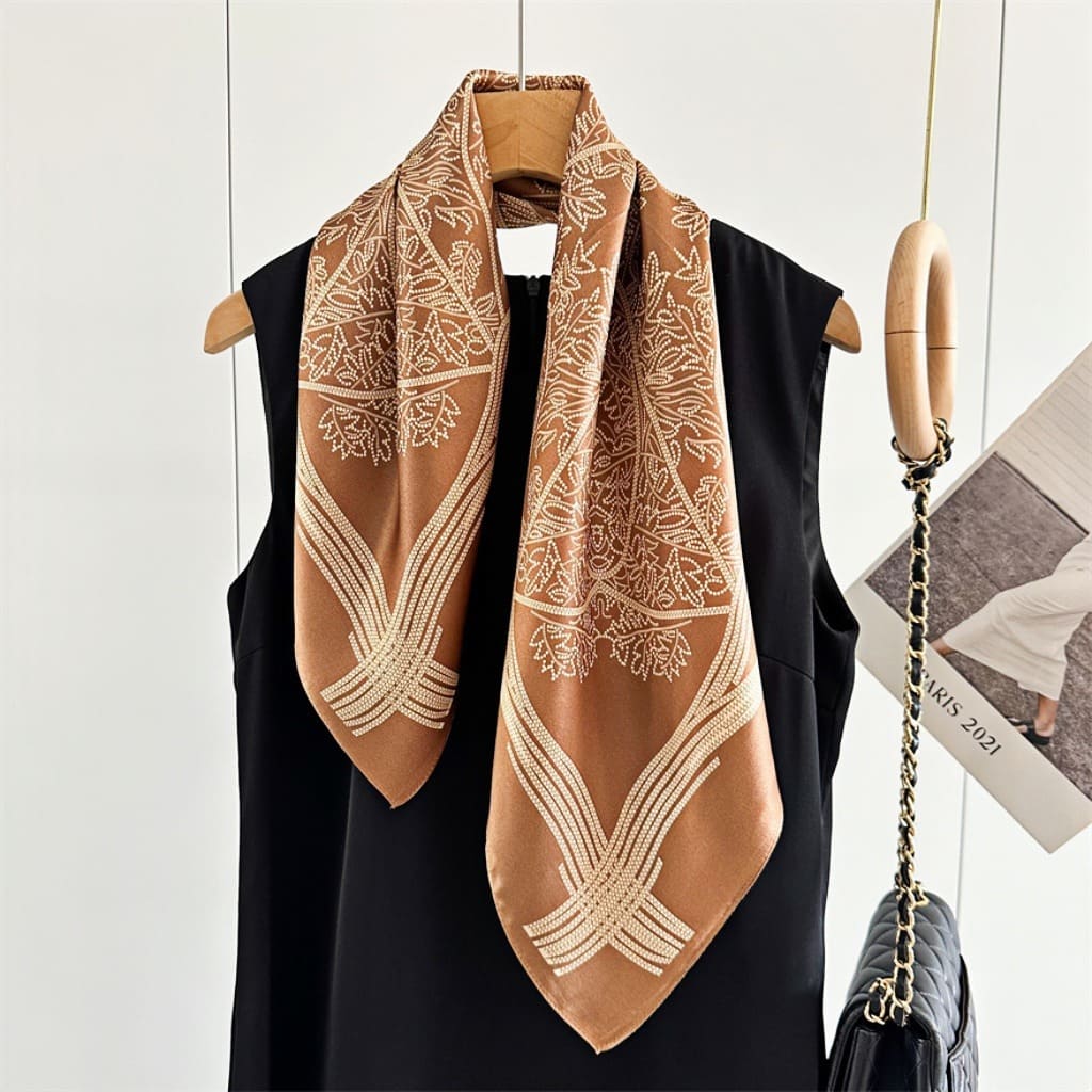 MaraSilk Pure Mulberry Silk Scarf - Square Crepe Satin MS89