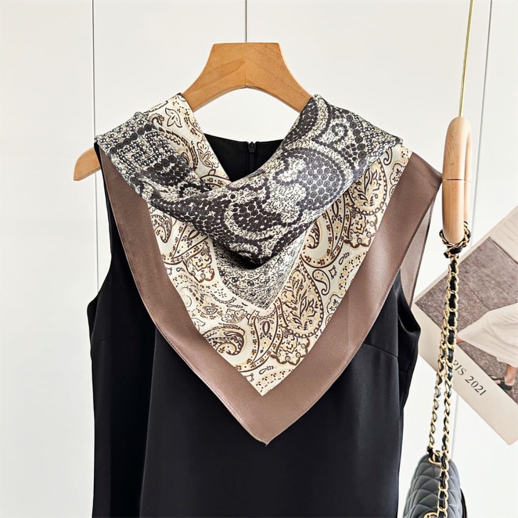 MaraSilk Pure Mulberry Silk Scarf - Square Crepe Satin MS89