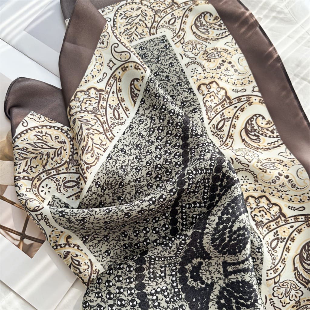 MaraSilk Pure Mulberry Silk Scarf - Square Crepe Satin MS89