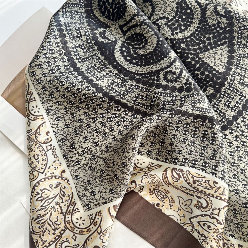 MaraSilk Pure Mulberry Silk Scarf - Square Crepe Satin MS89