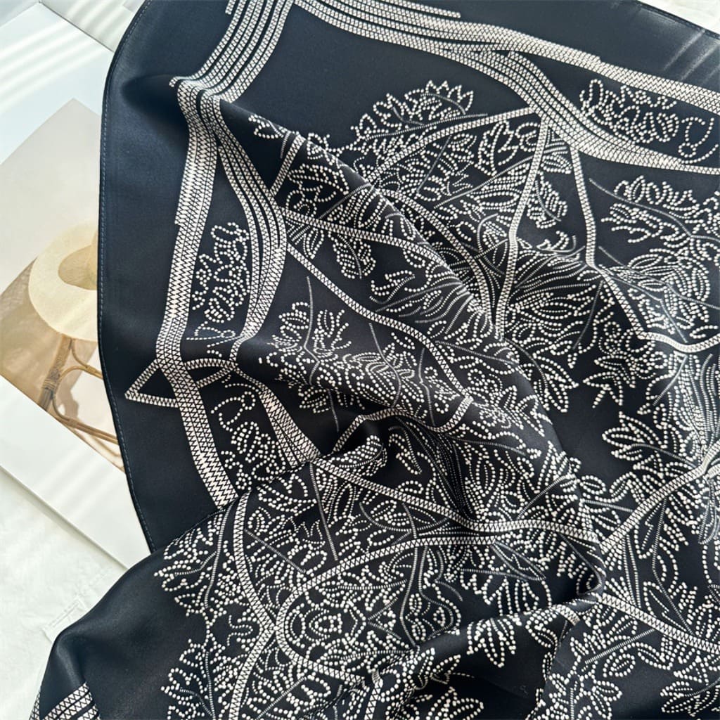 MaraSilk Pure Mulberry Silk Scarf - Square Crepe Satin MS89