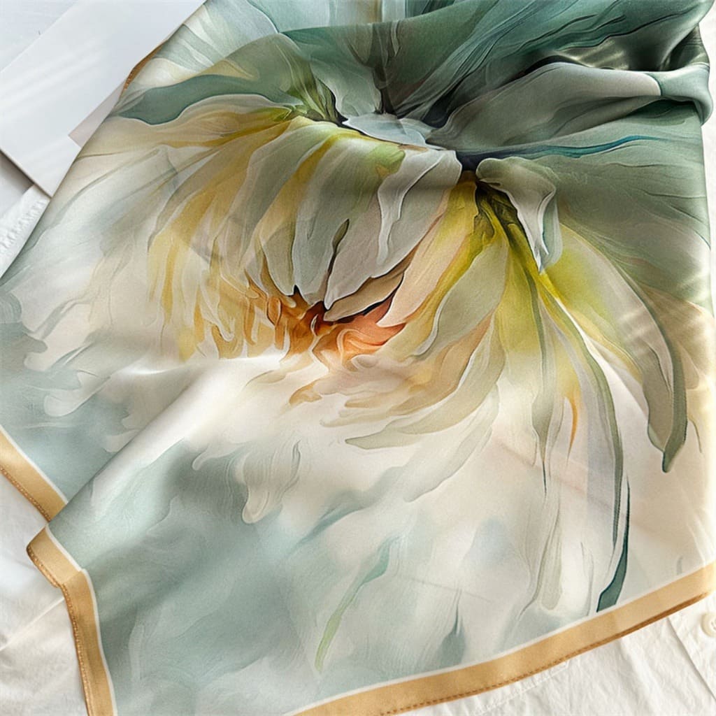 MaraSilk Pure Mulberry Silk Scarf - Square Crepe Satin MS90