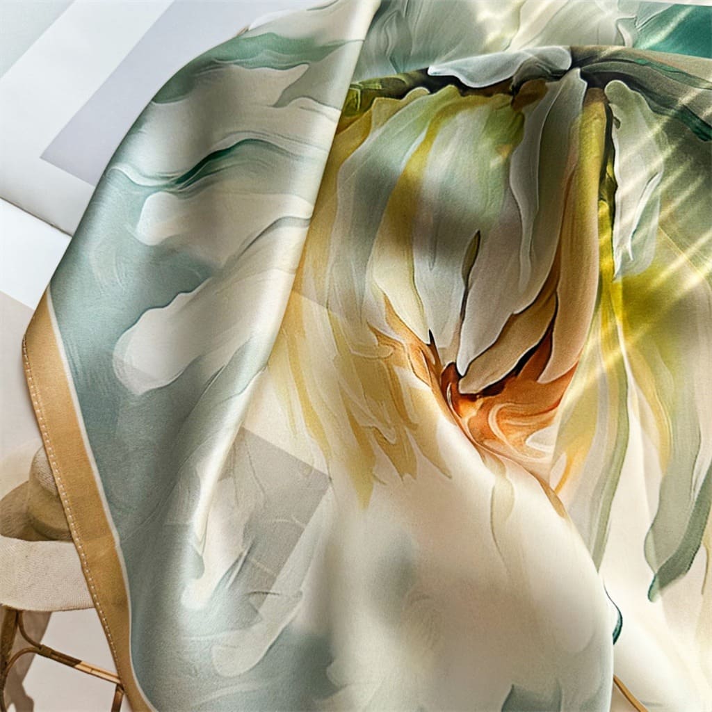 MaraSilk Pure Mulberry Silk Scarf - Square Crepe Satin MS90