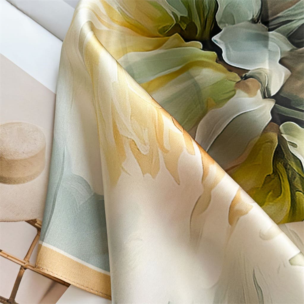 MaraSilk Pure Mulberry Silk Scarf - Square Crepe Satin MS90