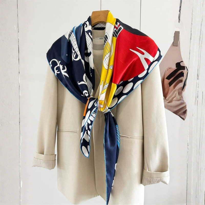 MaraSilk Pure Mulberry Silk Scarf - Square Crepe Satin MS929 41" x 41" MS92901