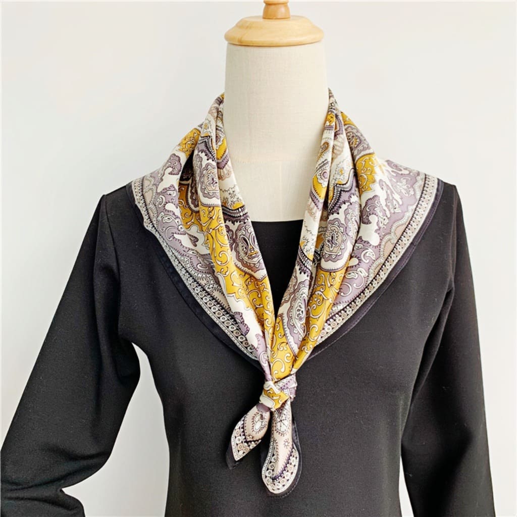 MaraSilk Pure Mulberry Silk Scarf - Square Crepe Satin MS93