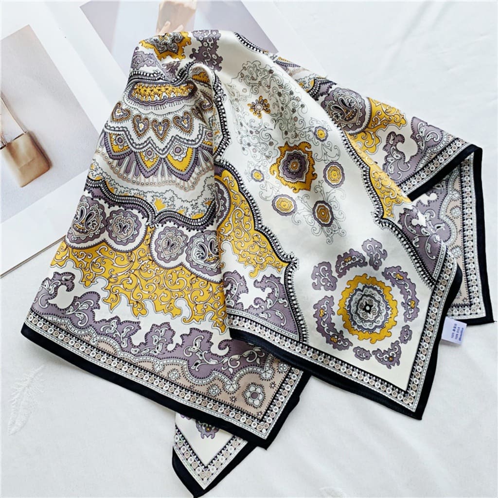 MaraSilk Pure Mulberry Silk Scarf - Square Crepe Satin MS93
