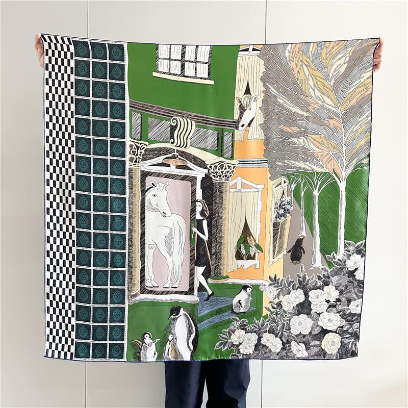 MaraSilk Pure Mulberry Silk Scarf - Square Crepe Satin MS933