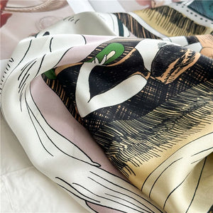 MaraSilk Pure Mulberry Silk Scarf - Square Crepe Satin MS933