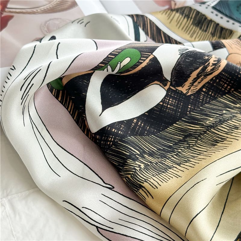 MaraSilk Pure Mulberry Silk Scarf - Square Crepe Satin MS933