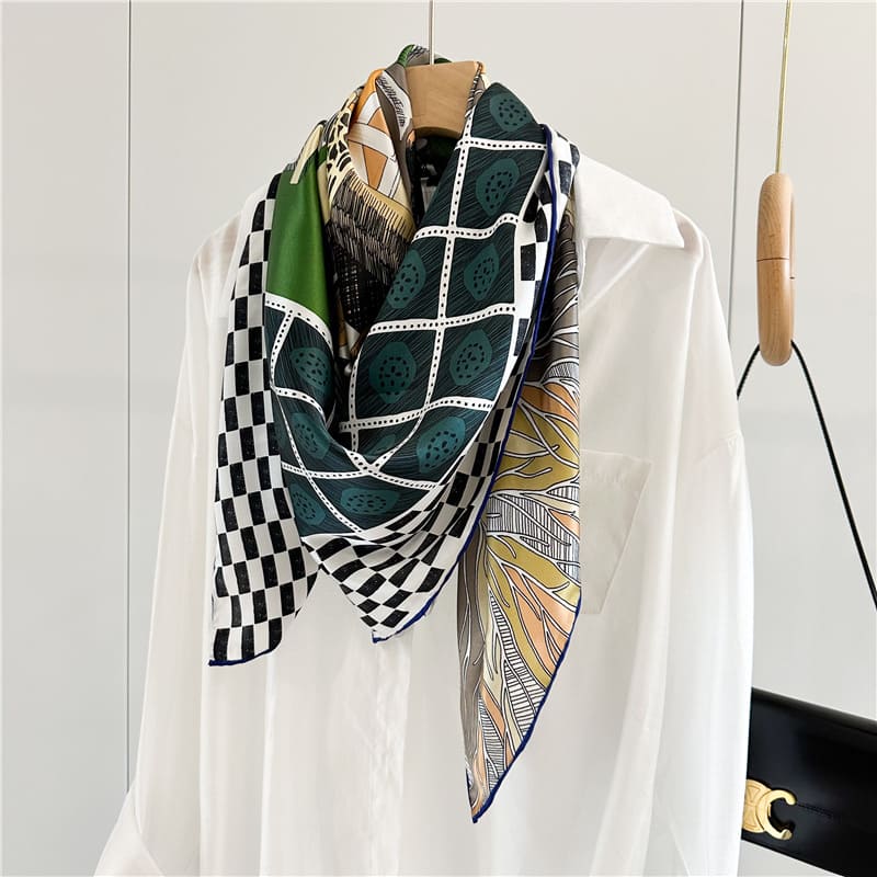 MaraSilk Pure Mulberry Silk Scarf - Square Crepe Satin MS933