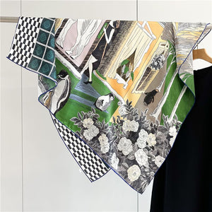 MaraSilk Pure Mulberry Silk Scarf - Square Crepe Satin MS933