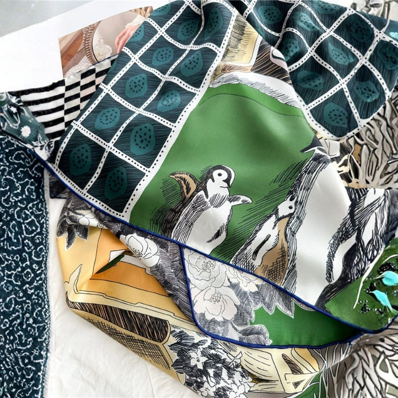 MaraSilk Pure Mulberry Silk Scarf - Square Crepe Satin MS933