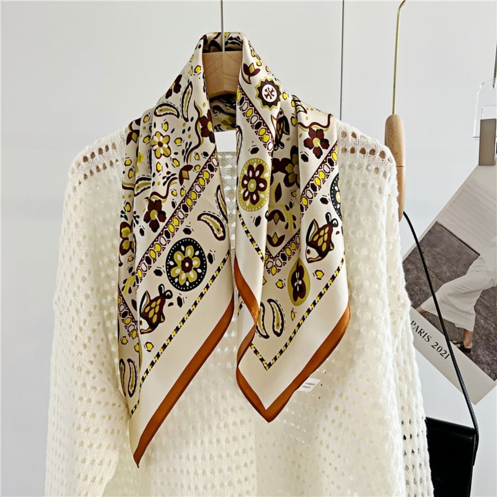 MaraSilk Pure Mulberry Silk Scarf - Square Crepe Satin MS94