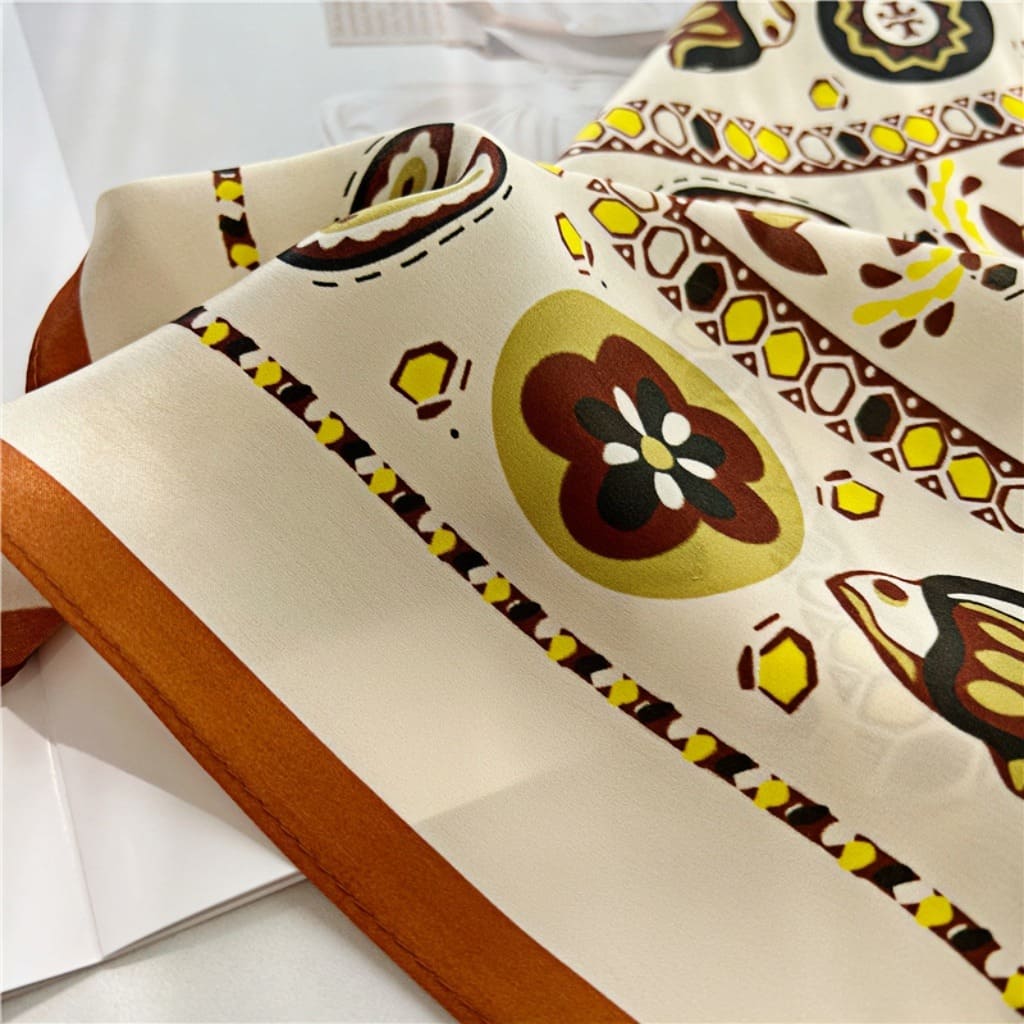 MaraSilk Pure Mulberry Silk Scarf - Square Crepe Satin MS94