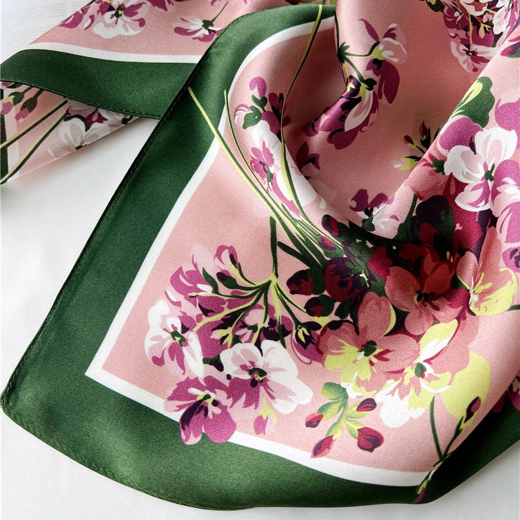 MaraSilk Pure Mulberry Silk Scarf - Square Crepe Satin MS95