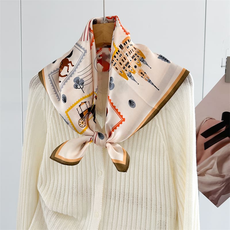 MaraSilk Pure Mulberry Silk Scarf - Square Crepe Satin MS950