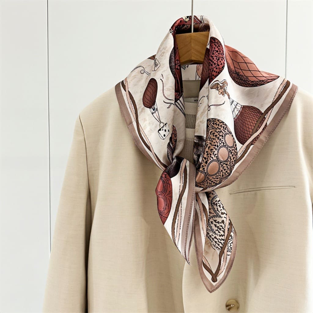 MaraSilk Pure Mulberry Silk Scarf - Square Crepe Satin MS98