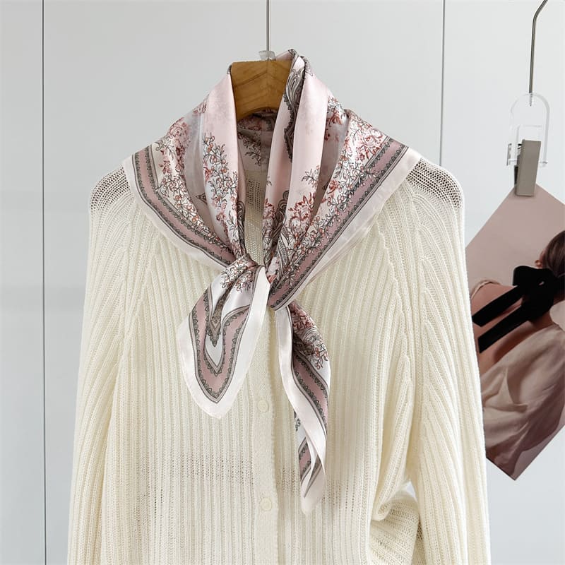 MaraSilk Pure Mulberry Silk Scarf - Square Crepe Satin MS983