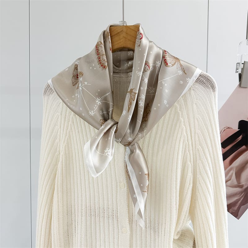 MaraSilk Pure Mulberry Silk Scarf - Square Crepe Satin MS985