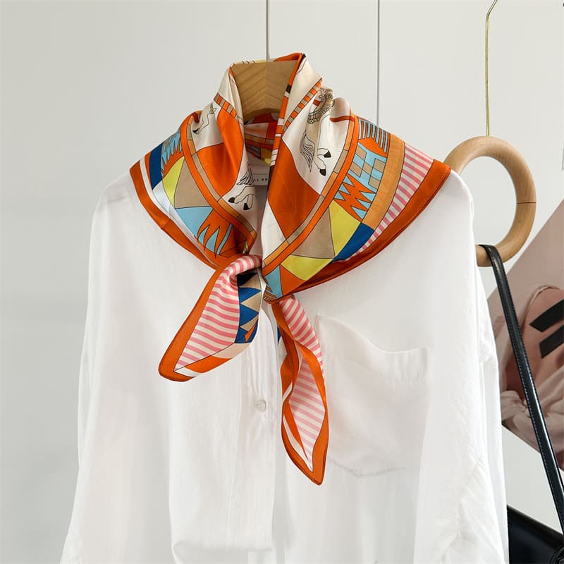 MaraSilk Pure Mulberry Silk Scarf - Square Crepe Satin MS989