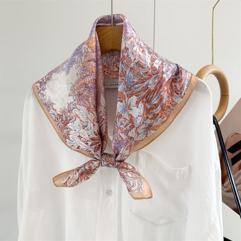 MaraSilk Pure Mulberry Silk Scarf - Square Crepe Satin MS990