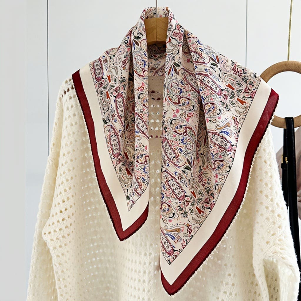 MaraSilk Pure Mulberry Silk Scarf - Square Double Crepe MS232