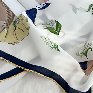 MaraSilk Pure Mulberry Silk Scarf - Square Double Crepe MS232