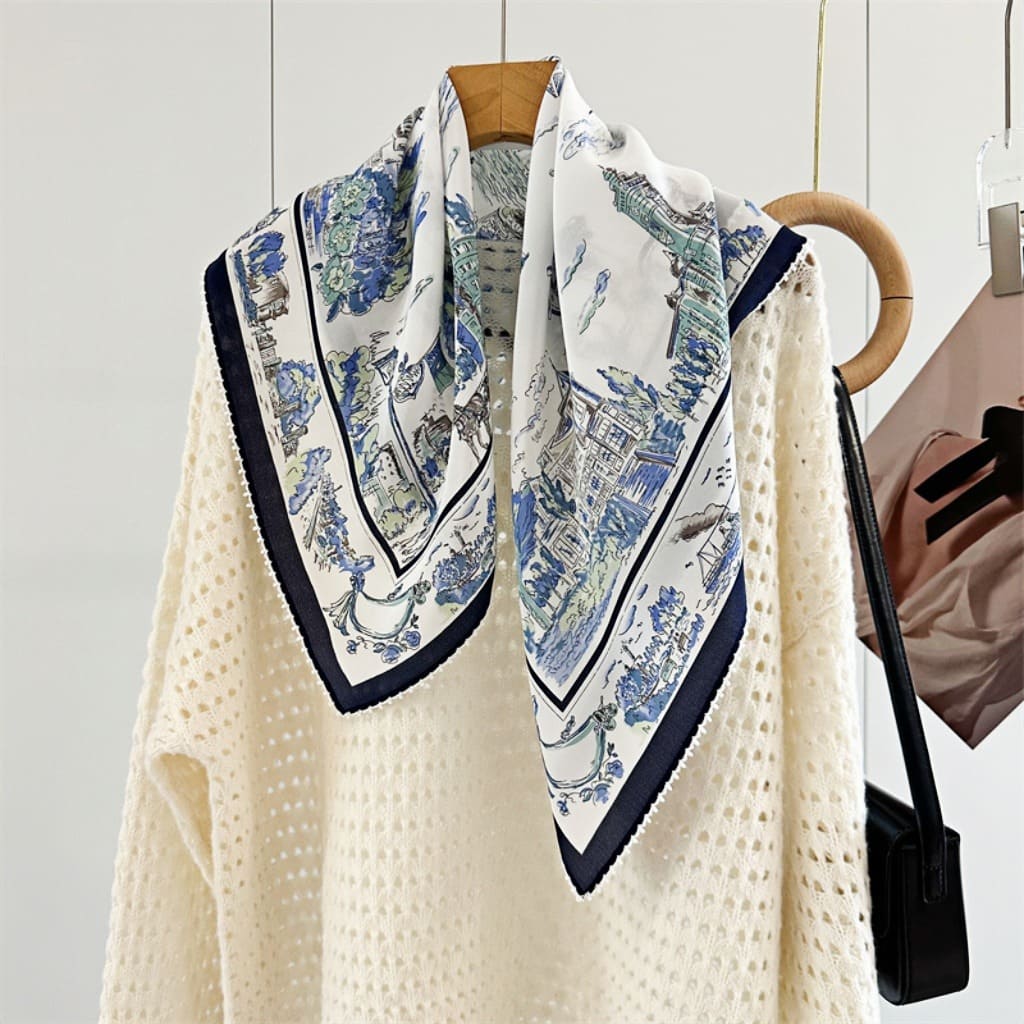 MaraSilk Pure Mulberry Silk Scarf - Square Double Crepe MS232