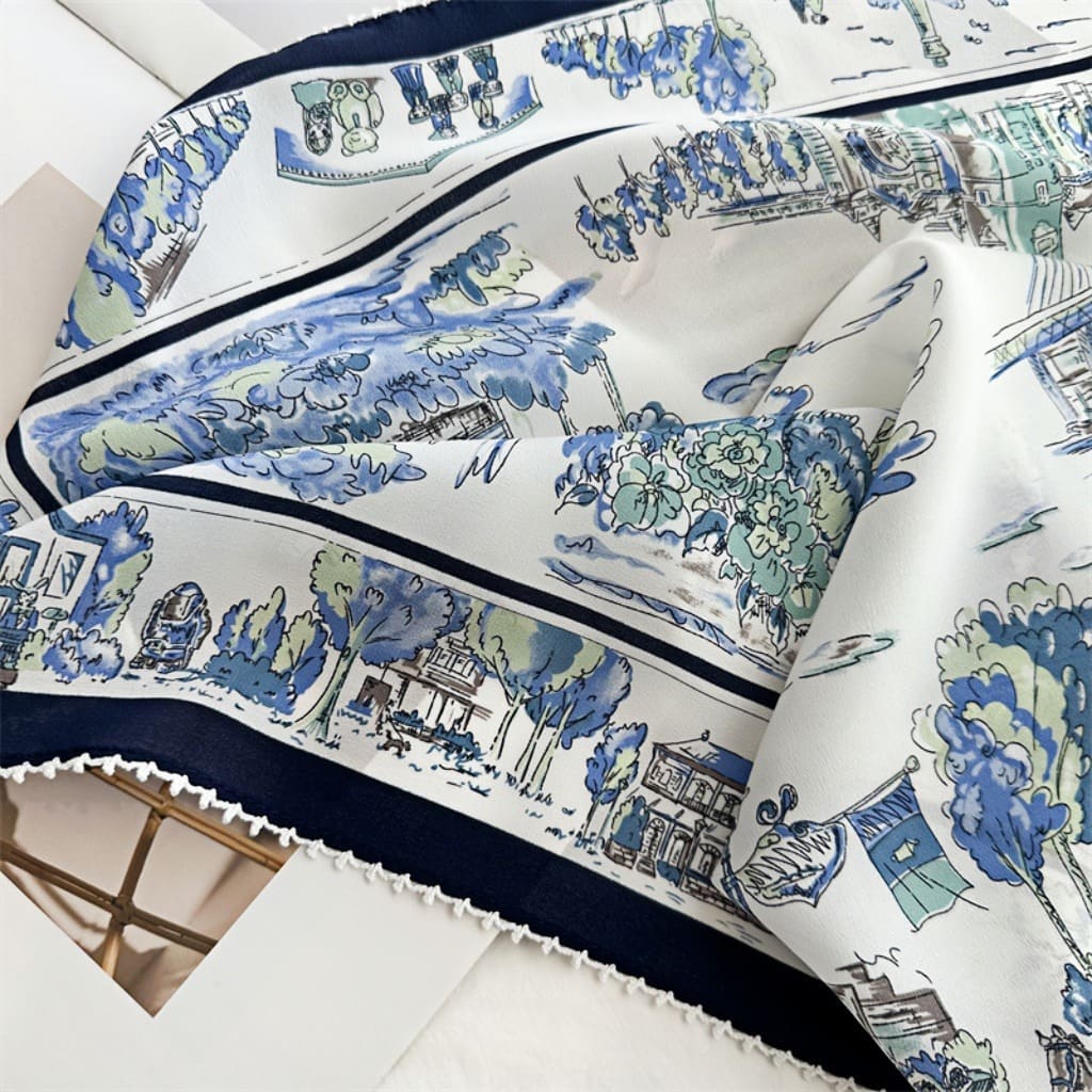 MaraSilk Pure Mulberry Silk Scarf - Square Double Crepe MS232