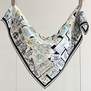 MaraSilk Pure Mulberry Silk Scarf - Square Double Crepe MS232 25" x 25" MS23207