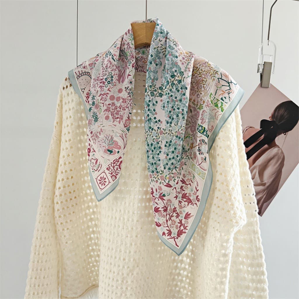 MaraSilk Pure Mulberry Silk Scarf - Square Double Crepe MS233