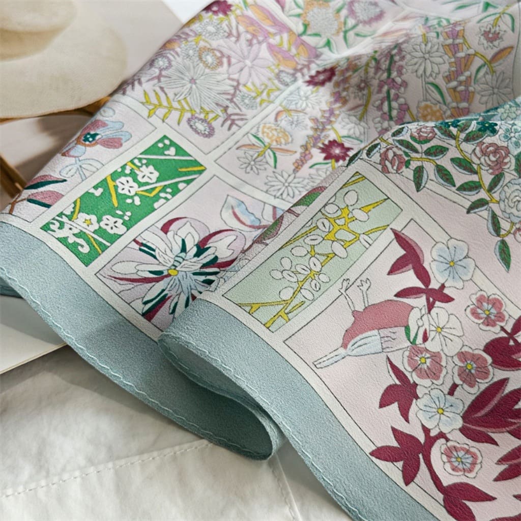 MaraSilk Pure Mulberry Silk Scarf - Square Double Crepe MS233