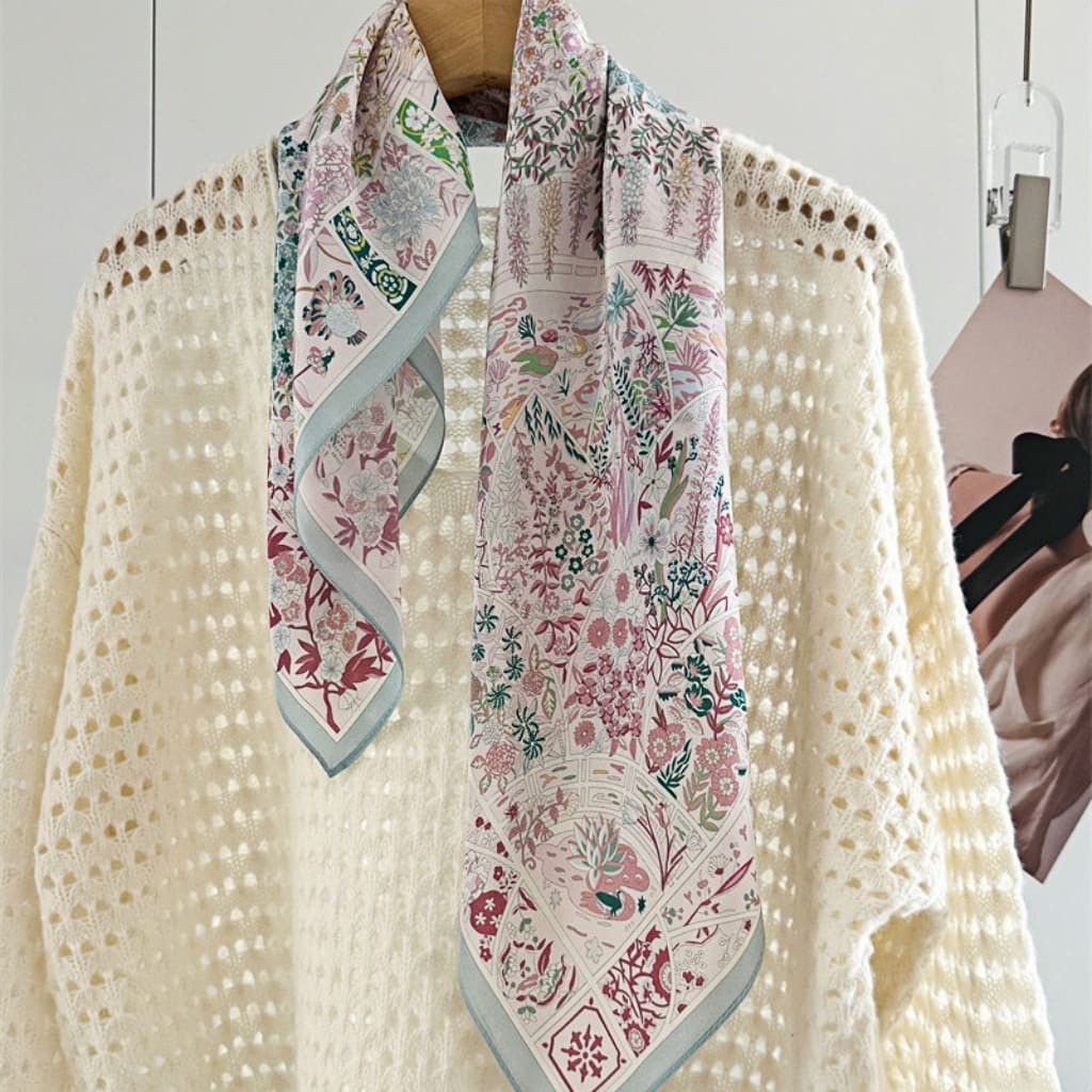 MaraSilk Pure Mulberry Silk Scarf - Square Double Crepe MS233