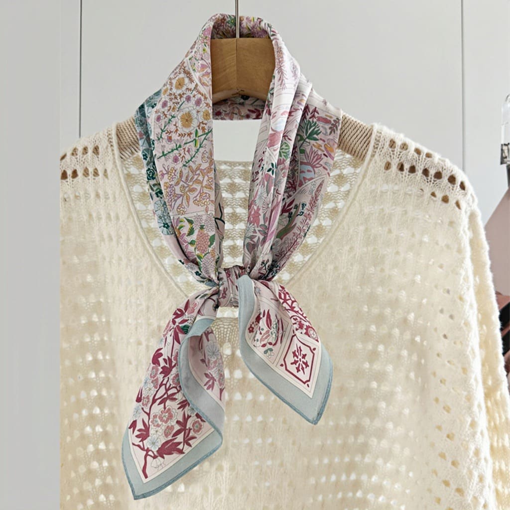 MaraSilk Pure Mulberry Silk Scarf - Square Double Crepe MS233