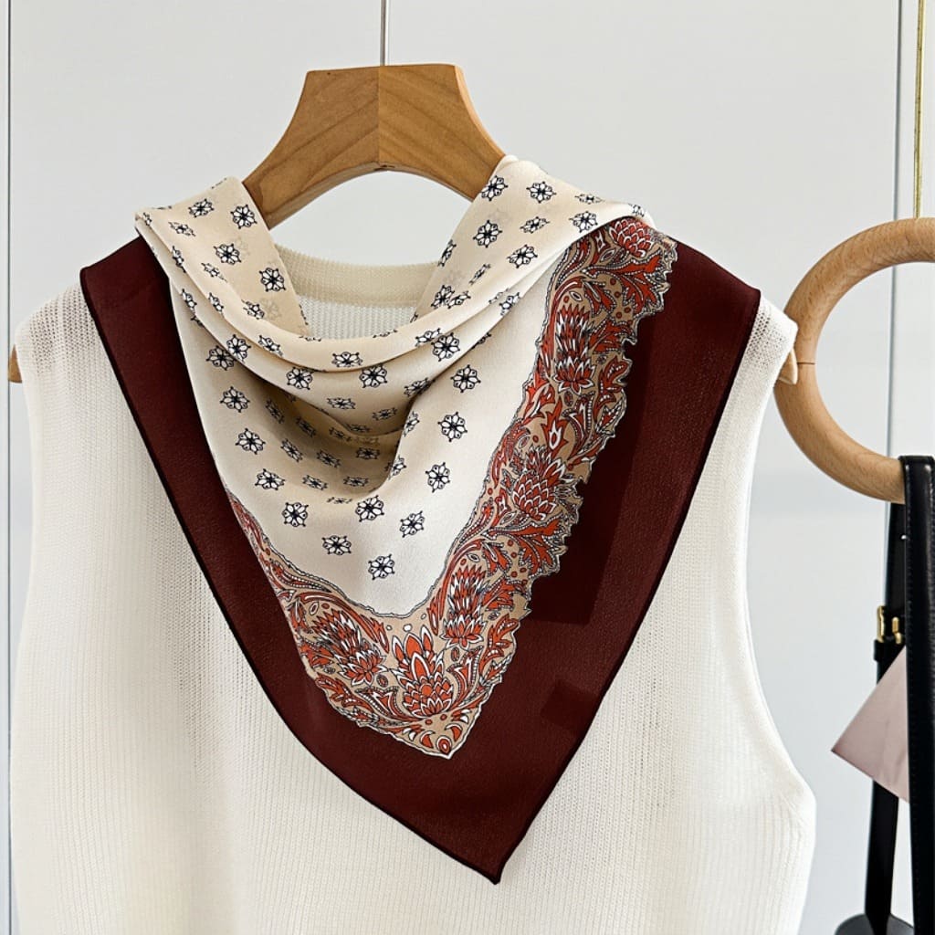 MaraSilk Pure Mulberry Silk Scarf - Square Double Crepe MS234