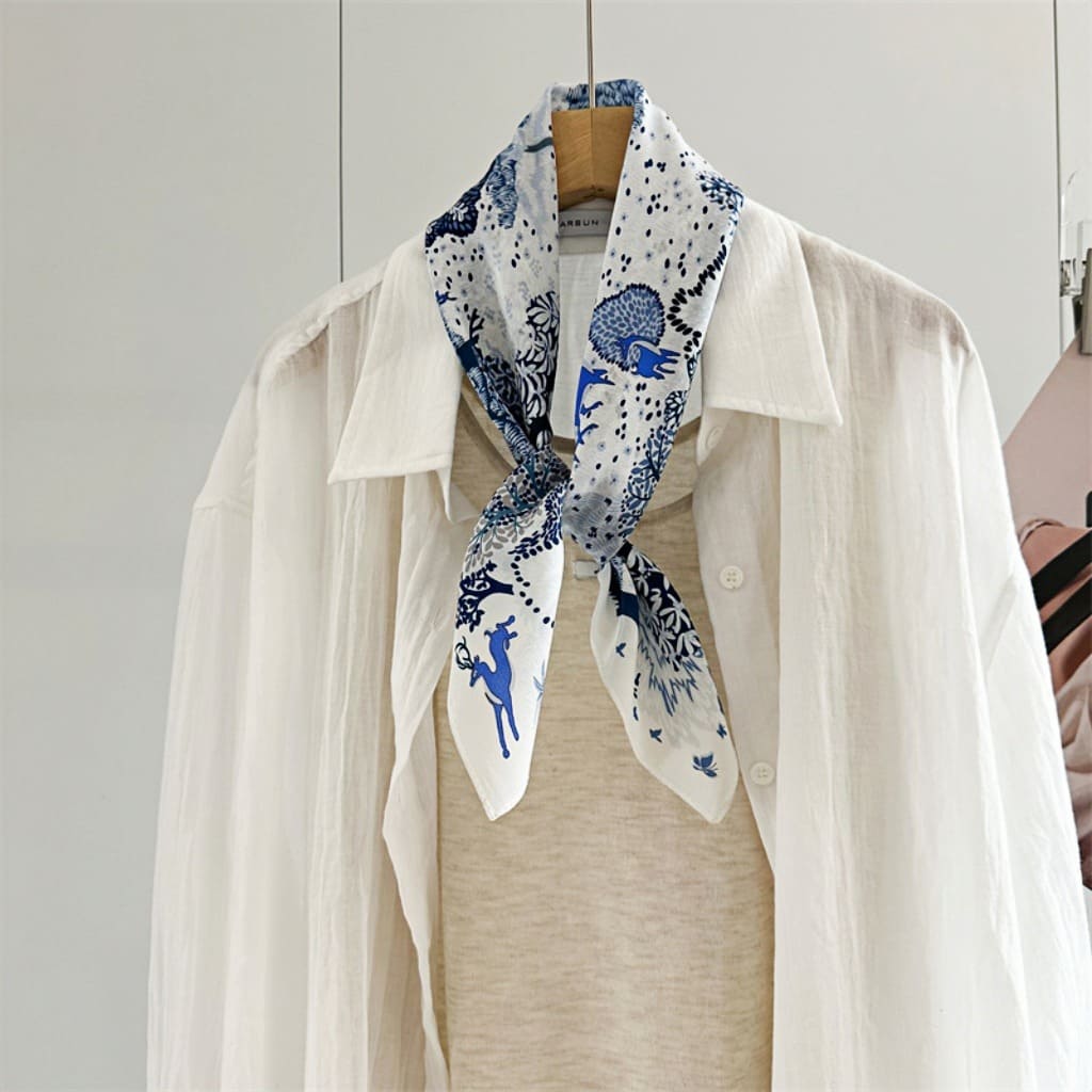 MaraSilk Pure Mulberry Silk Scarf - Square Double Crepe MS235