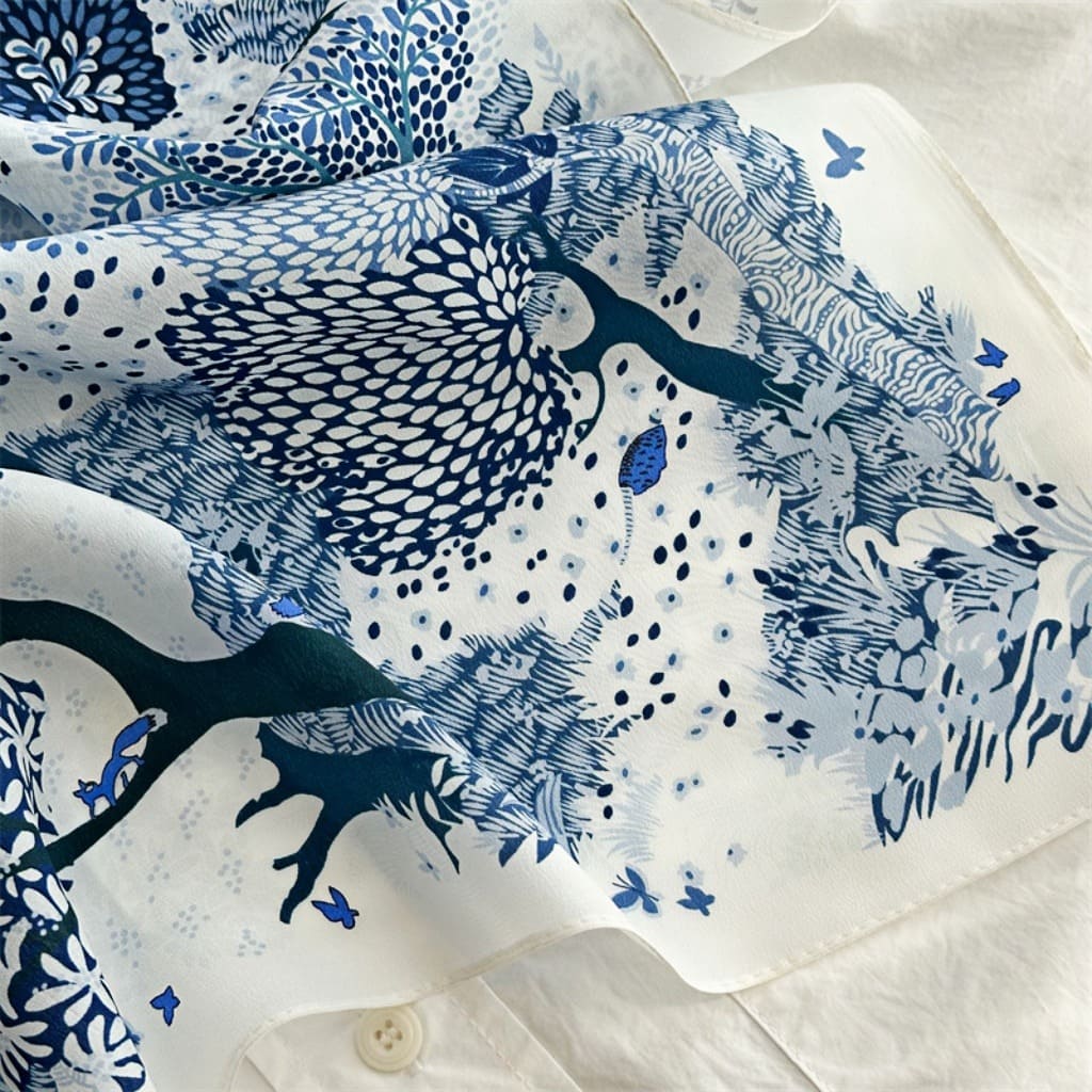 MaraSilk Pure Mulberry Silk Scarf - Square Double Crepe MS235