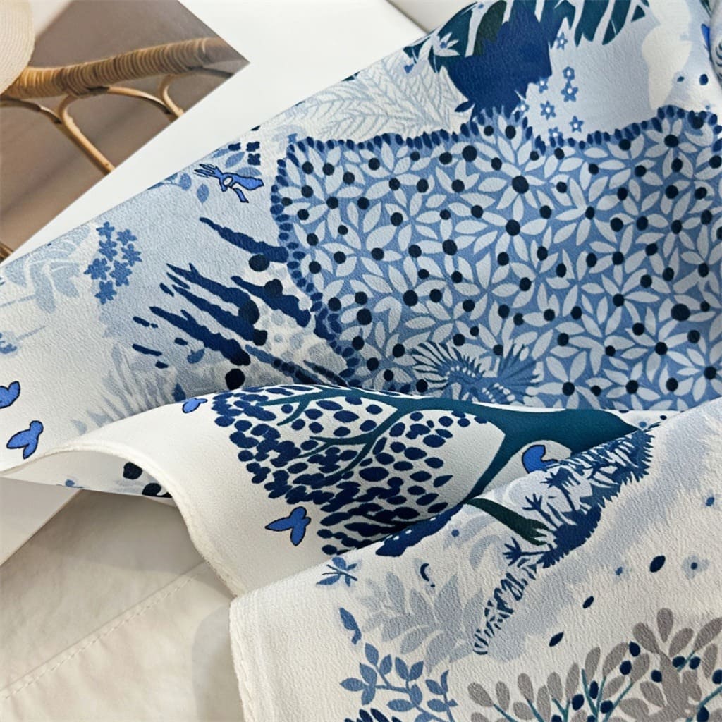 MaraSilk Pure Mulberry Silk Scarf - Square Double Crepe MS235