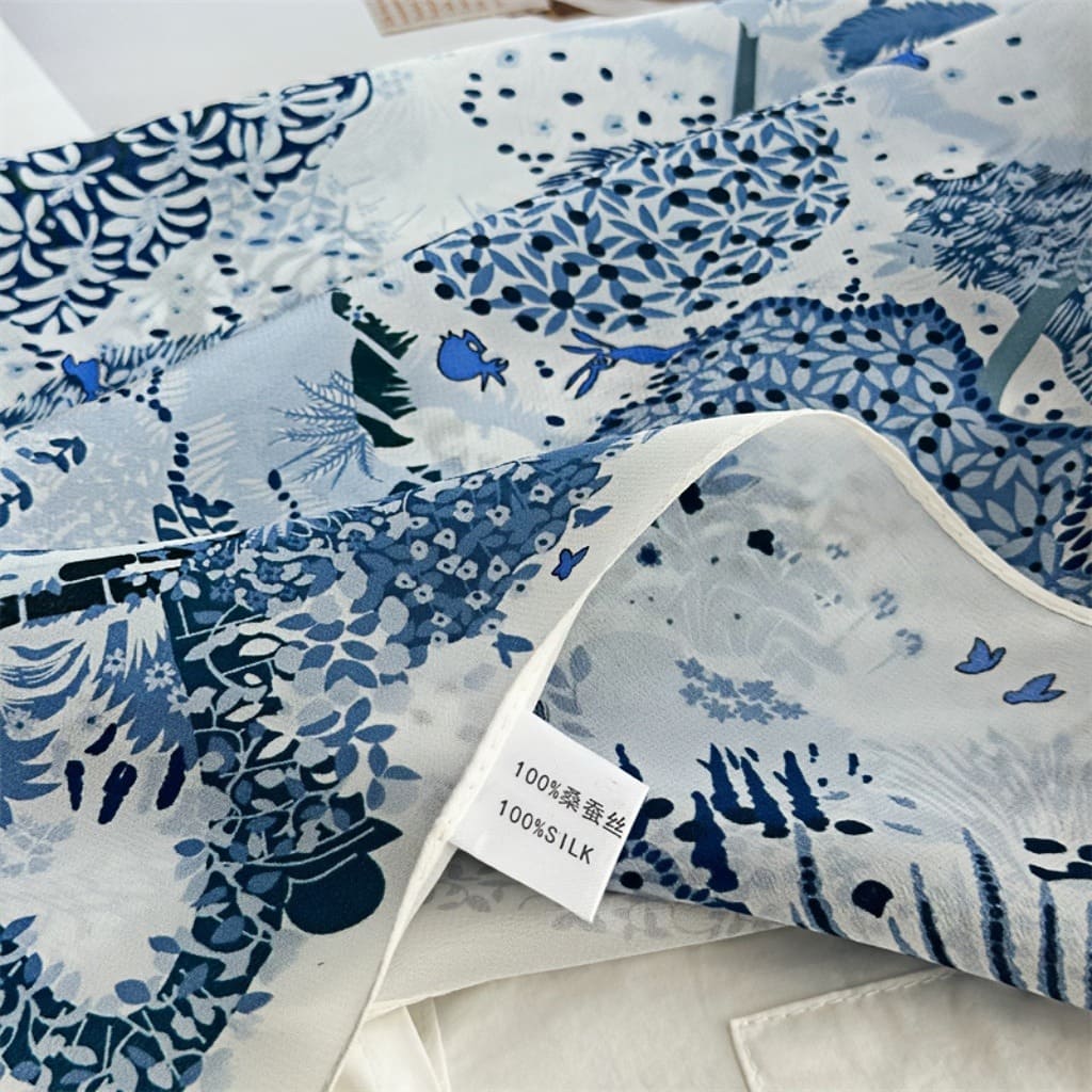 MaraSilk Pure Mulberry Silk Scarf - Square Double Crepe MS235