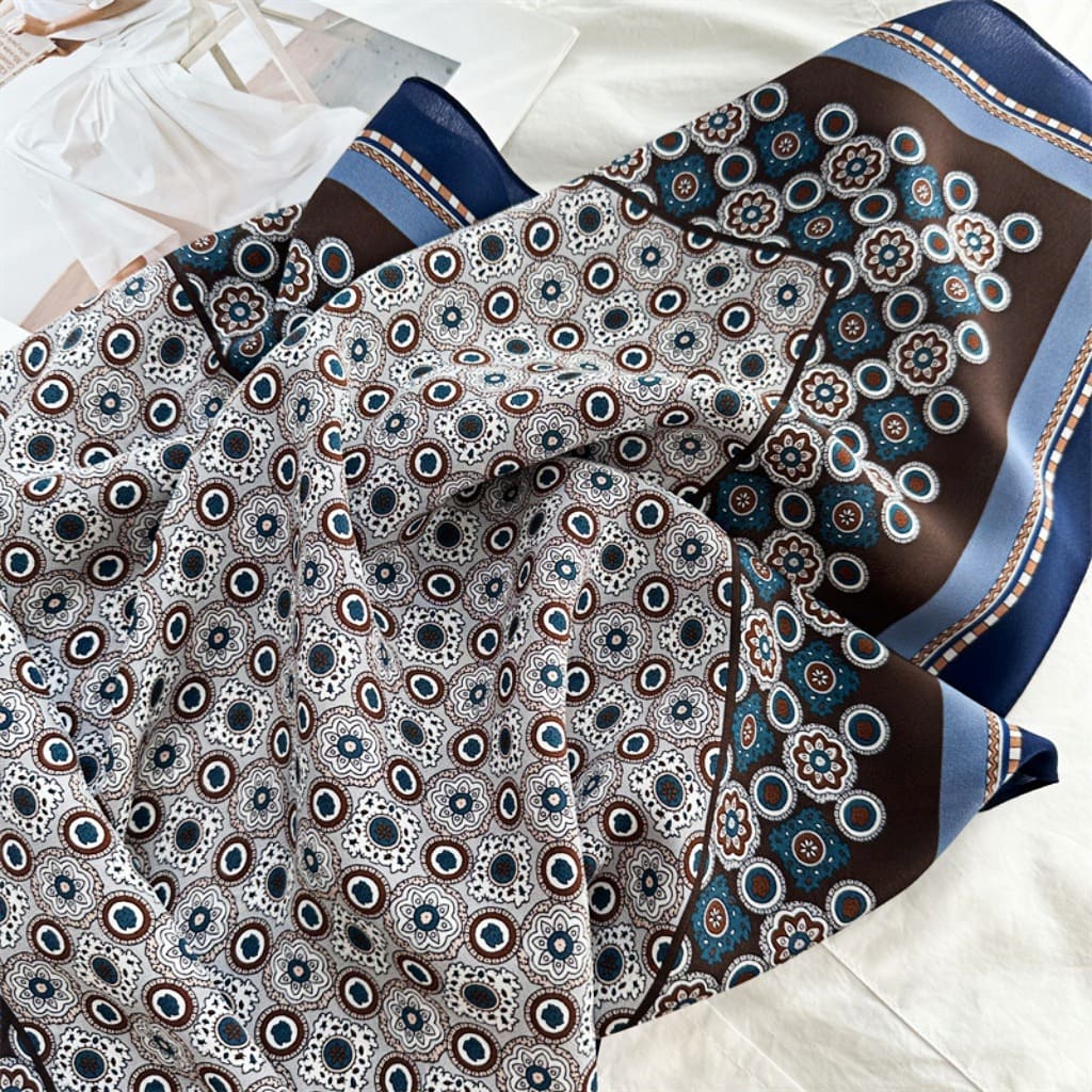 MaraSilk Pure Mulberry Silk Scarf - Square Double Crepe MS236