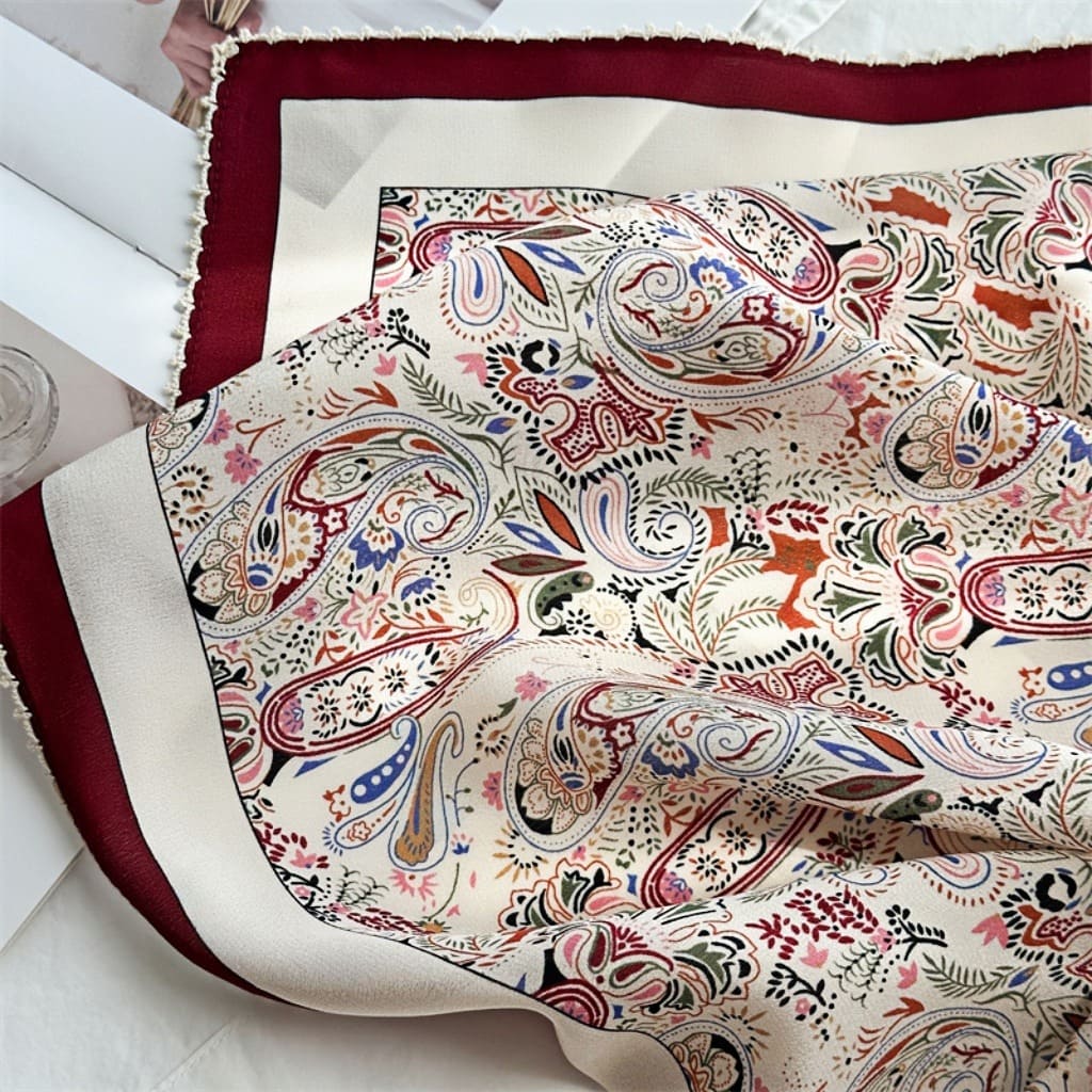 MaraSilk Pure Mulberry Silk Scarf - Square Double Crepe MS238