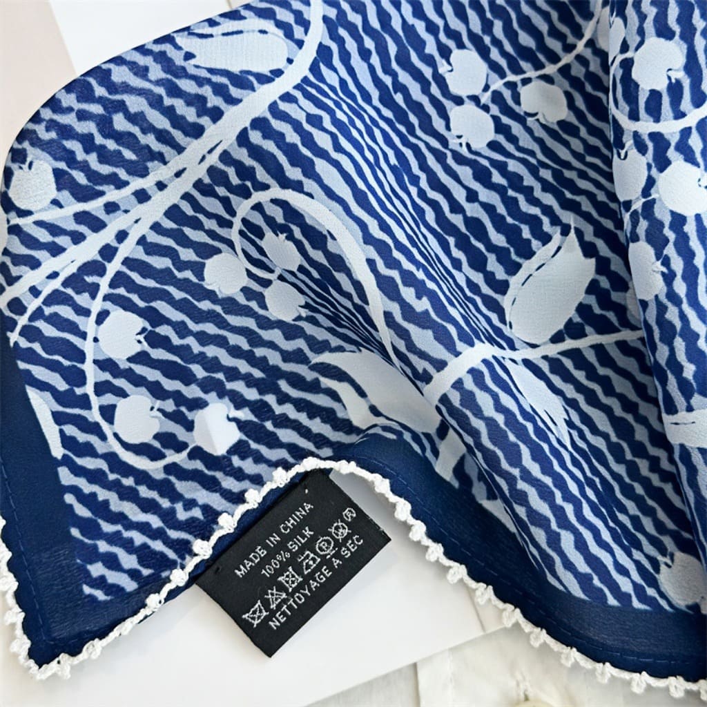 MaraSilk Pure Mulberry Silk Scarf - Square Double Crepe MS240