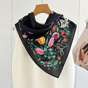 MaraSilk Pure Mulberry Silk Scarf - Square Double Crepe MS243