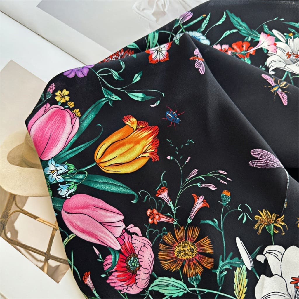 MaraSilk Pure Mulberry Silk Scarf - Square Double Crepe MS243