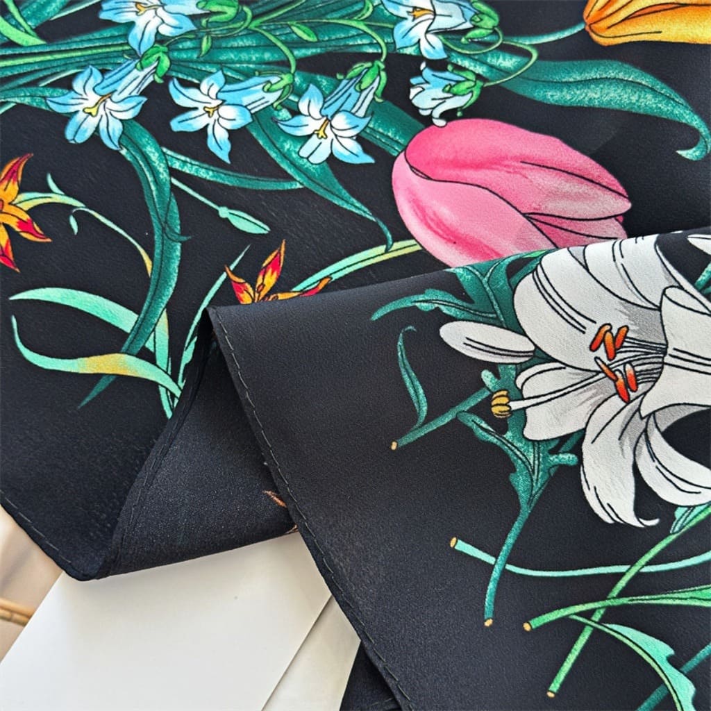 MaraSilk Pure Mulberry Silk Scarf - Square Double Crepe MS243