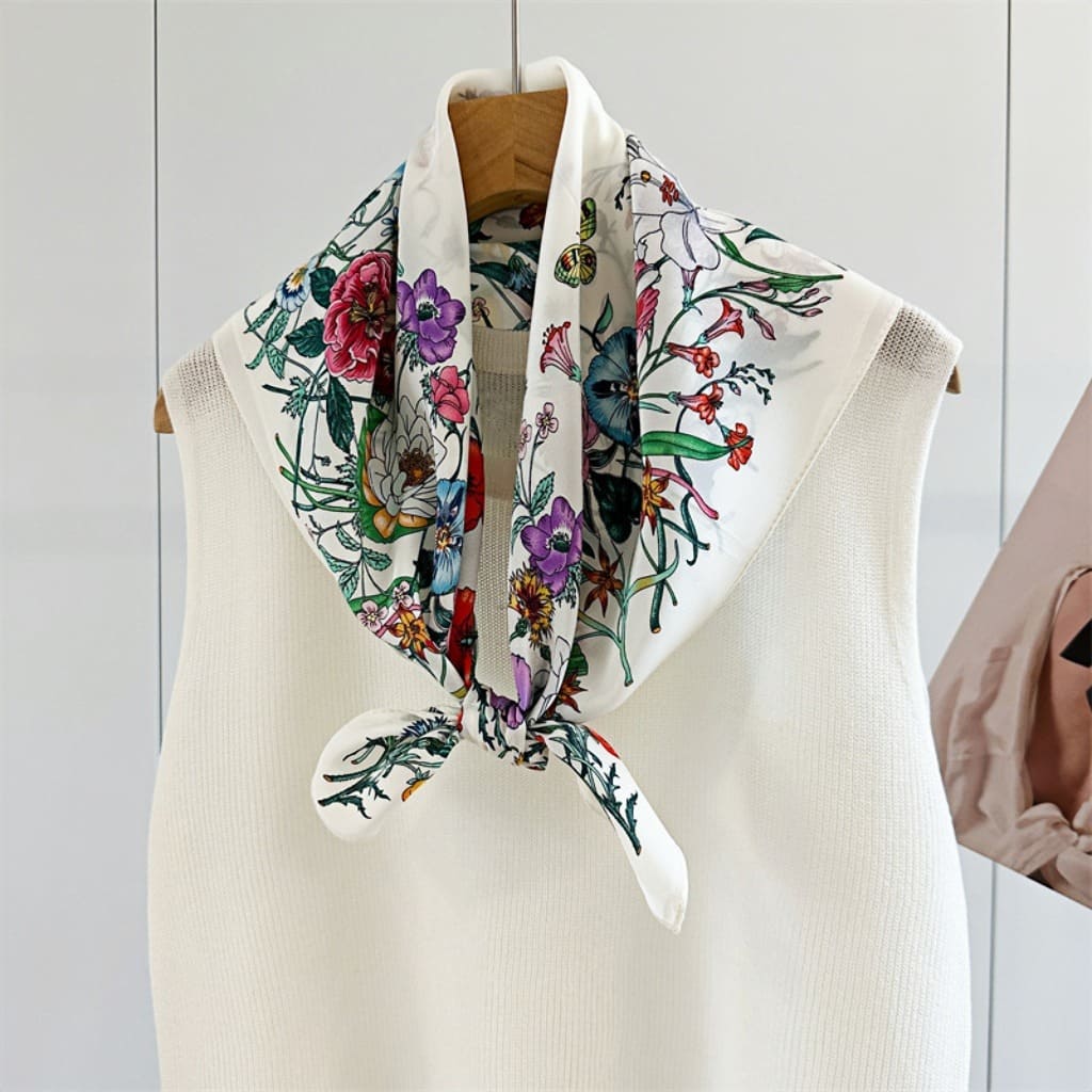 MaraSilk Pure Mulberry Silk Scarf - Square Double Crepe MS243