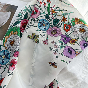 MaraSilk Pure Mulberry Silk Scarf - Square Double Crepe MS243